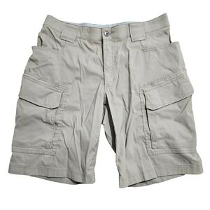 Duluth Trading Co Mens Dry On The Fly Cargo Shorts Tan Relaxed Fit 36 3237-43